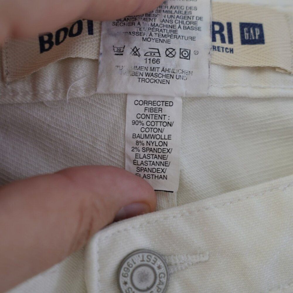 Gap White Denim Boot Cut Capri Stretch‎ Jeans 32/18 Mid Rise - Picture 6 of 6